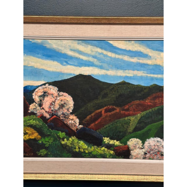 1970s John B. Hinna, Mountain Landscape, 1970, Oil on Panel, Framed For Sale - Image 5 of 18