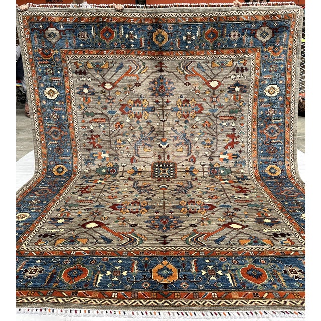 Grey Khotan Hand-Knotted Wool Rug - 9'6" X 8'0" For Sale - Image 6 of 13