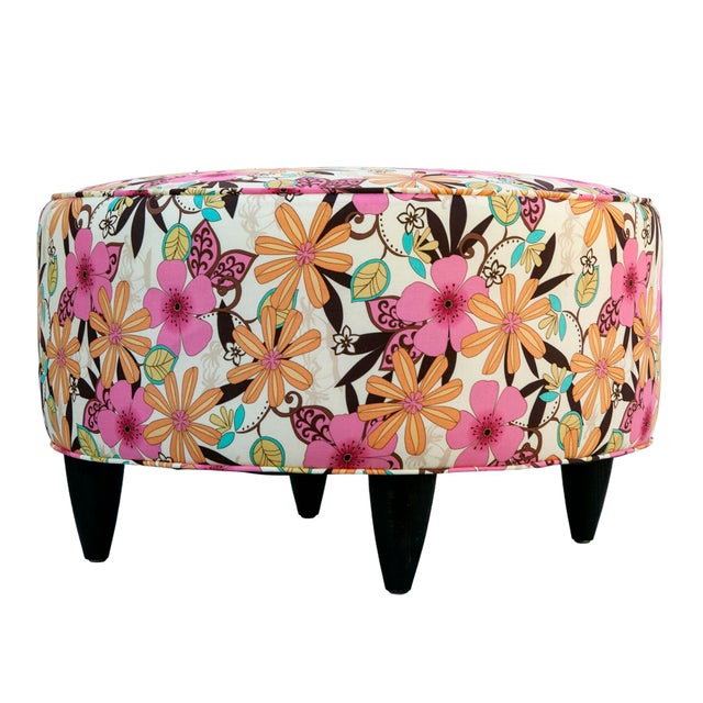 Late 20th Century Large Floral Foot Stool For Sale - Image 9 of 10