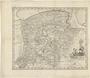 Antique Map of Oostergo, Friesland by Tirion, 1785