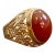 7 Carat Jasper Cabochon 18 Karat Yellow Gold Classic Wide Ring For Sale