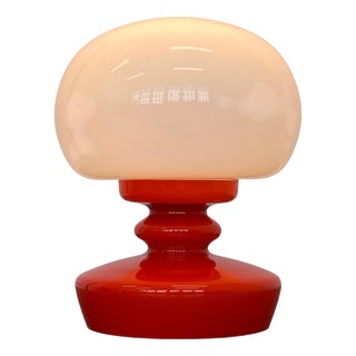 Opaline Glass Mushroom Table Lamp by Stepan Tabery, Former Czechoslovakia, 1970s For Sale