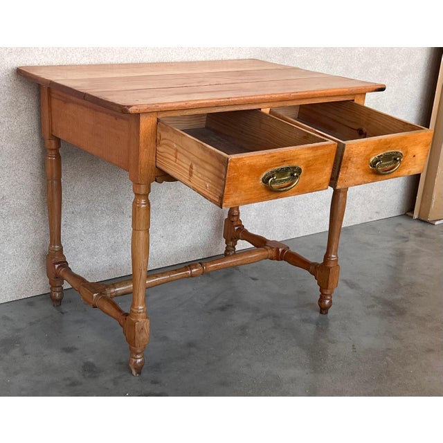 Spanish Early 20th Spanish Mobila Country Farm Desk with, Side Table or Butcher Block For Sale - Image 3 of 18