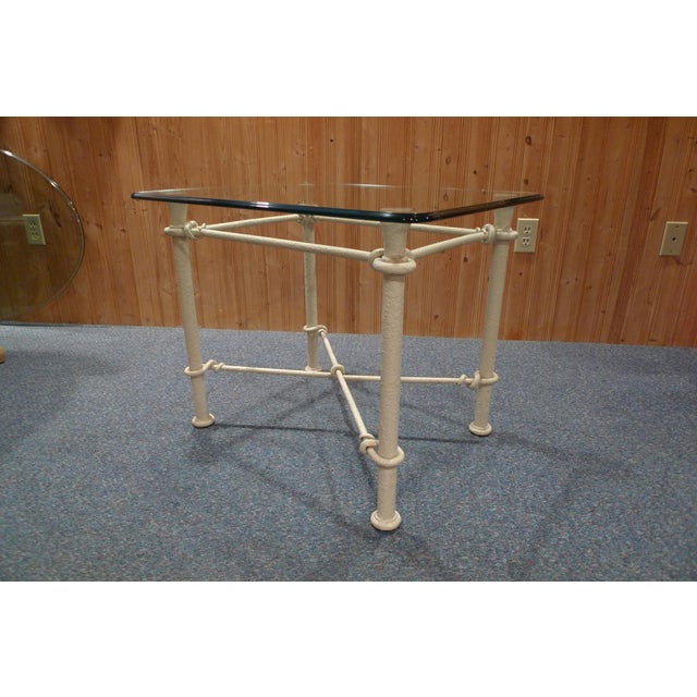 Ethan Allen Iron & Beveled Glass End Table Chairish