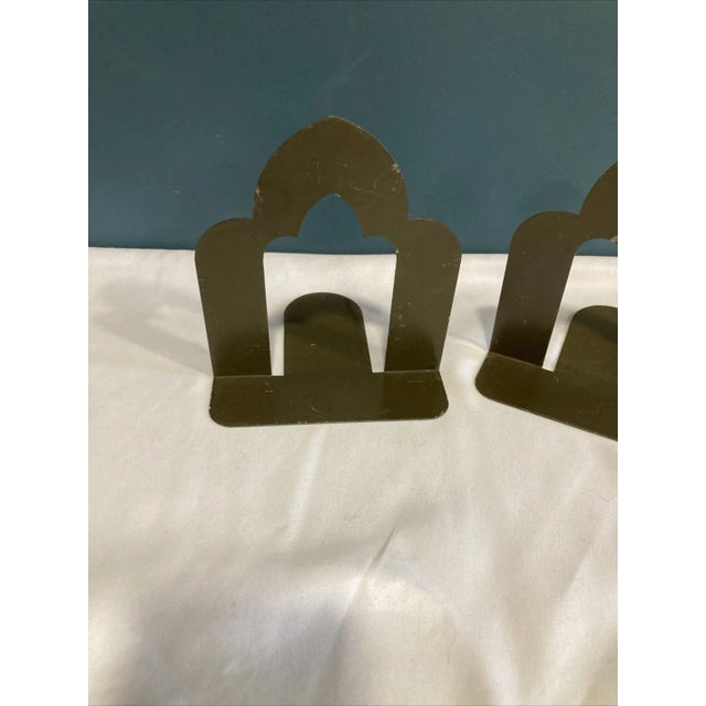 Mid-Century Modern Mid-Century Arched Metal Library Bookends, Set of 2 For Sale - Image 3 of 8