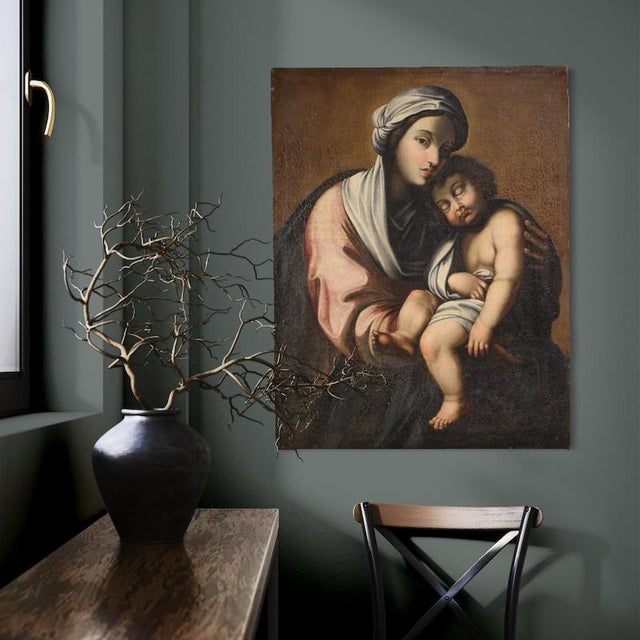 Madonna and Child, 1720, Oil Painting on Canvas For Sale - Image 15 of 16