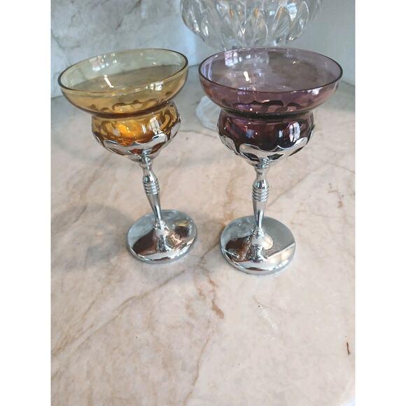 Wine 1960s Mid-Century Modern Farberware Cambridge Morgantown Chrome Wine Cordial Brandy Glass Romantic - a Pair For Sale - Image 8 of 16