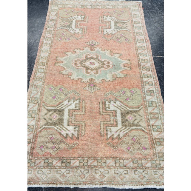Early 21st Century Turkish Mini Rug Oriental Hand Knotted Vintage Rug 1'9" x 3'2" #16895 For Sale - Image 5 of 8