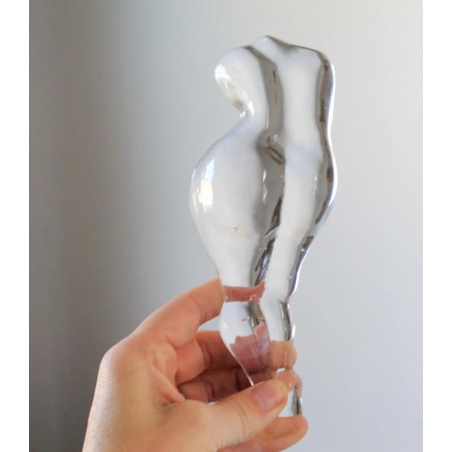Vintage Nude Female Glass Art Paperweight or Decorative Object For Sale - Image 11 of 12