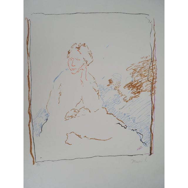 Marko Celebonovic (1902-1986) Pensive Young Girl Original color lithograph Signed in pencil Marked EA (artist's proof) On...