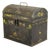 1850's Tin Toleware Chest Box W Latch, Hand Painted, Pennsylvania Folk Art For Sale