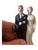 Mid-Century Modern Vintage 1940s Porcelain Bride/Groom Wedding Cake Topper Made in Japan For Sale - Image 3 of 7