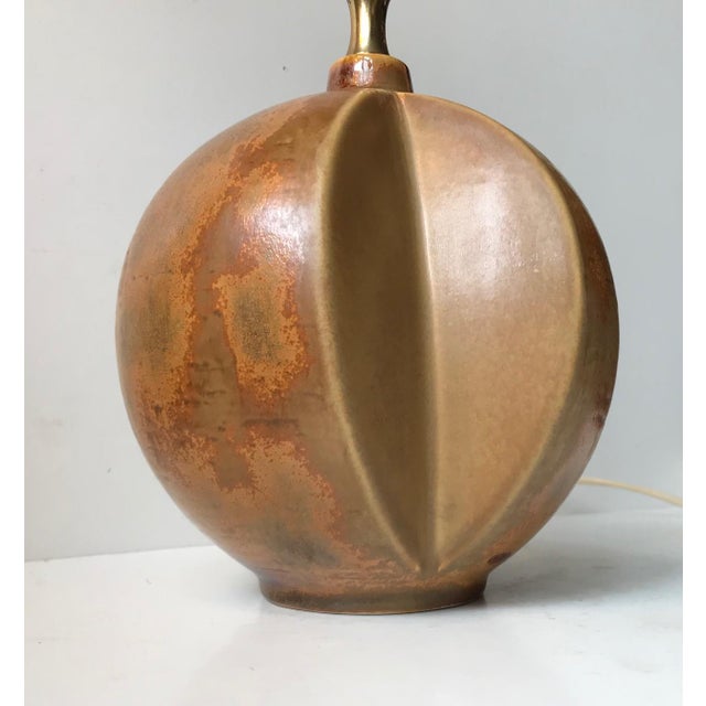 1970s Vintage Danish Ceramic Table Lamp by Heico Nietzsche for Søholm, 1970s For Sale - Image 5 of 13