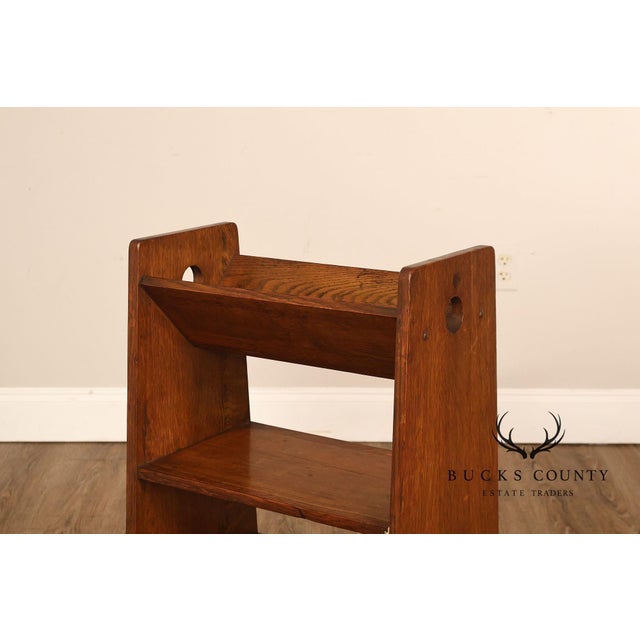 Antique Arts And Crafts Book Trough Magazine Stand For Sale - Image 18 of 18