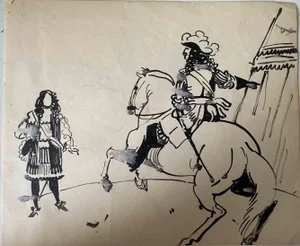Norbert Meyre, Le Chevalier, Drawing, Mid 20th-Century