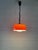 Vintage Space Age Italian UFO Orange Pendant Lamp in Chrome by Guzzini for Meblo, 1970s For Sale - Image 3 of 10