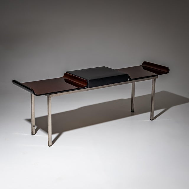 Black Minimalist Bench by Campo & Graffi, Italy, Designed in 1958 For Sale - Image 8 of 9