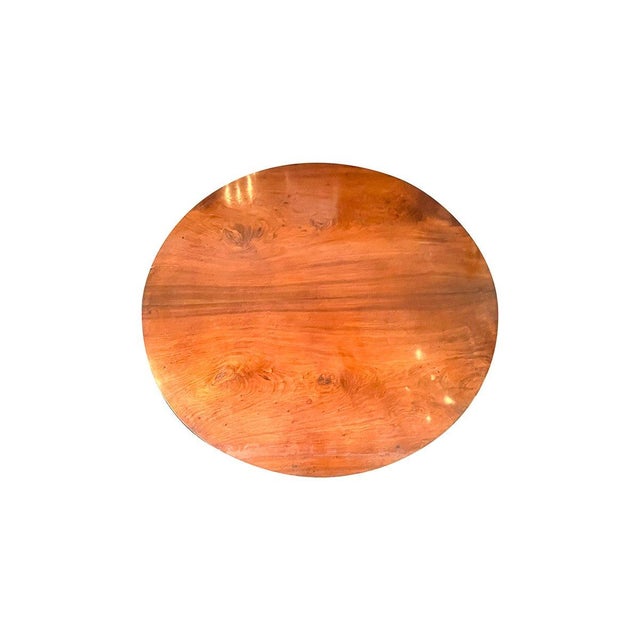 Italian Walnut Pedestal Rounded Dining Table For Sale - Image 3 of 8