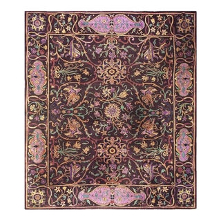 1920s Brown Ground Islimi Birds East Asian Antique Chinese Room Size Knotted Rug For Sale
