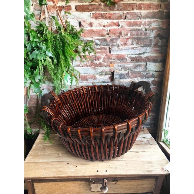 Antique Wicket Basket For Sale - Image 4 of 12