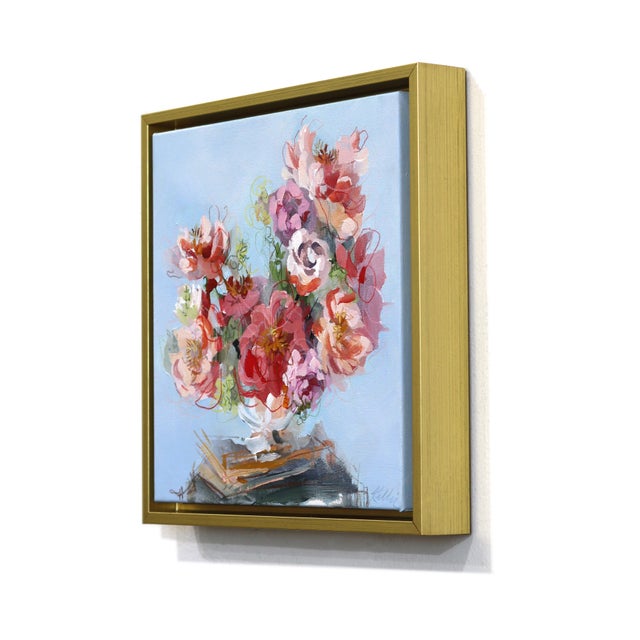 Flower Study - Framed Abstract Colorful Still Life Mixed Media Art on Canvas Original Artwork by Kellie Newsome For Sale In Los Angeles - Image 6 of 9