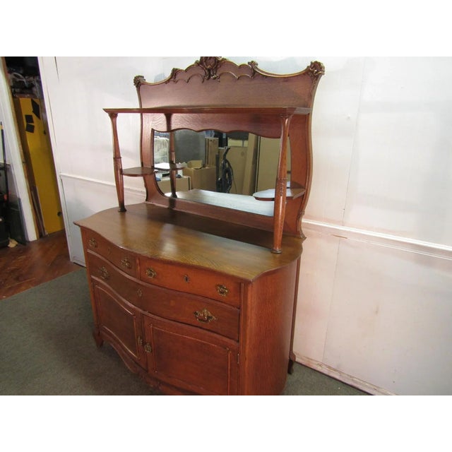 Early 1900's Quartersawn Oak Sideboard For Sale - Image 6 of 11