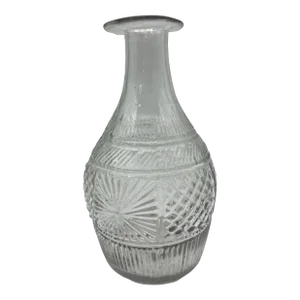Early Blown Pressed Flint Glass Bar Bottle, Boston and Sandwich Glass Co. Circa 1830's