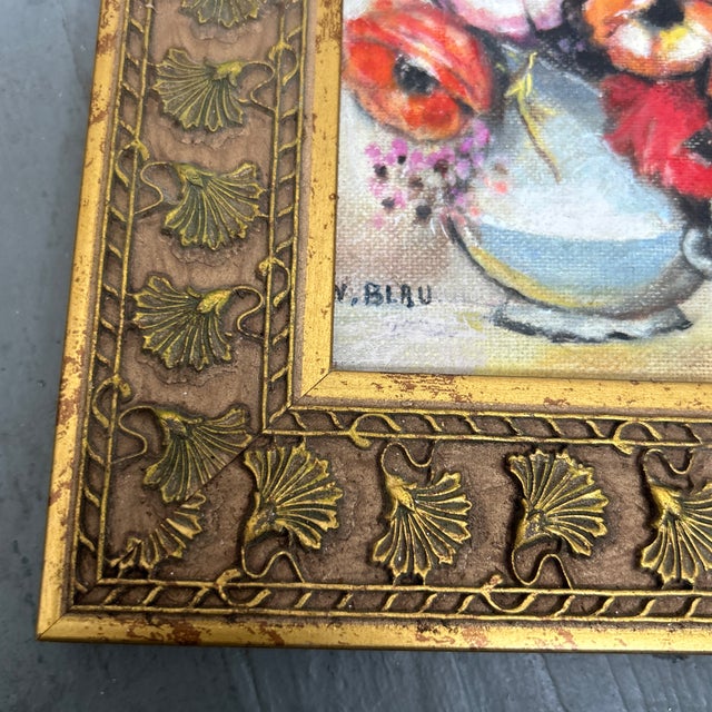 Impressionist 1970’s Original Impressionist Bouquet of Flowers Still Life Small Painting For Sale - Image 3 of 5