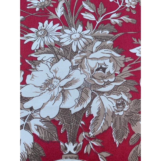 2010s Scalamandre Petit Palais in Red, Gray and Cream Fabric - 3 Yards For Sale - Image 5 of 6