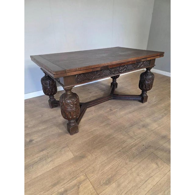 This table offers ample space for dining and entertaining. The antique finish adds to its charm and authenticity. It...