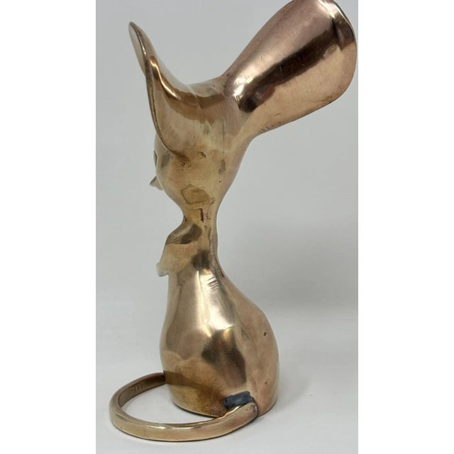 Mid 20th Century 1950s Cast Brass Mouse Figurine Sculpture For Sale - Image 5 of 8