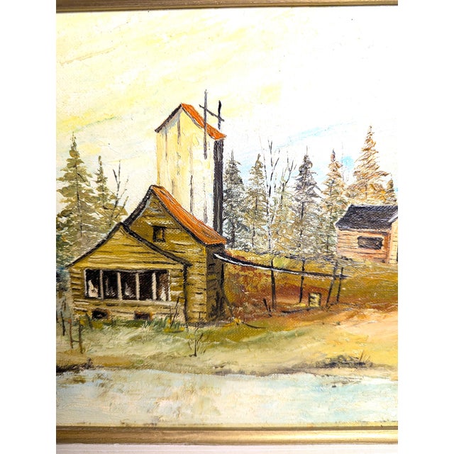 Wood Vintage Swedish Landscape Oil Painting by John Edmund Strandberg 1930s For Sale - Image 7 of 13
