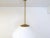 White Large Mid-Century Modern Opaline & Brass Pendant from Asea, Sweden, 1940s For Sale - Image 8 of 13