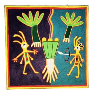 Huichol Woven Yarn Artwork, Mexico, 1970s
