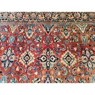 Vintage Persian Mahal Sultanabad Rug, Hand-Knotted Wool, Geometric Pattern, Red & Blue, 9x13 For Sale - Image 10 of 11