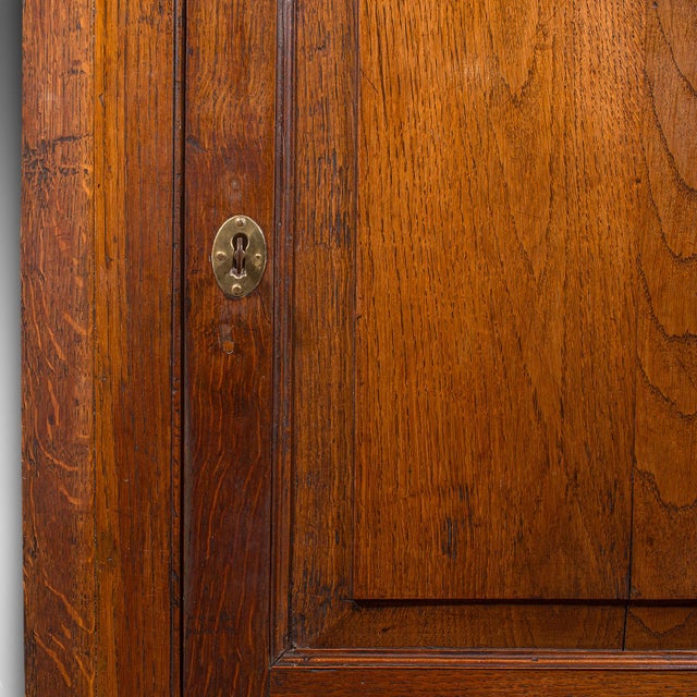 Small Antique Corner Cabinet, English, Golden Oak, Hanging Cupboard, Georgian For Sale - Image 10 of 10