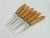 Walnut Wood Fruit Bowl with Knives with Raffia Handles by Carl Auböck for Werkstätte Carl Auböck, Vienna, 1950s, Set of 7 For Sale - Image 11 of 15