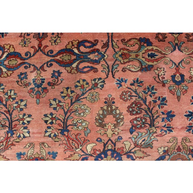 Peach Keivan Woven Arts, Large Antique Persian Lilihan Rug in Salmon, Blue, Green, Yellow & Rust Colors 11'1 X 17'2 For Sale - Image 8 of 12