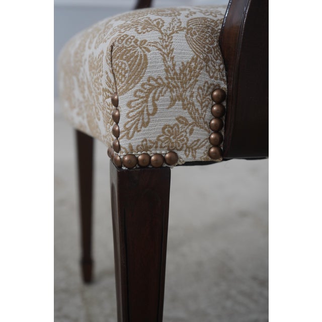 Set of 16 Stickley Carved Shield Back Mahogany Dining Chairs For Sale - Image 10 of 18