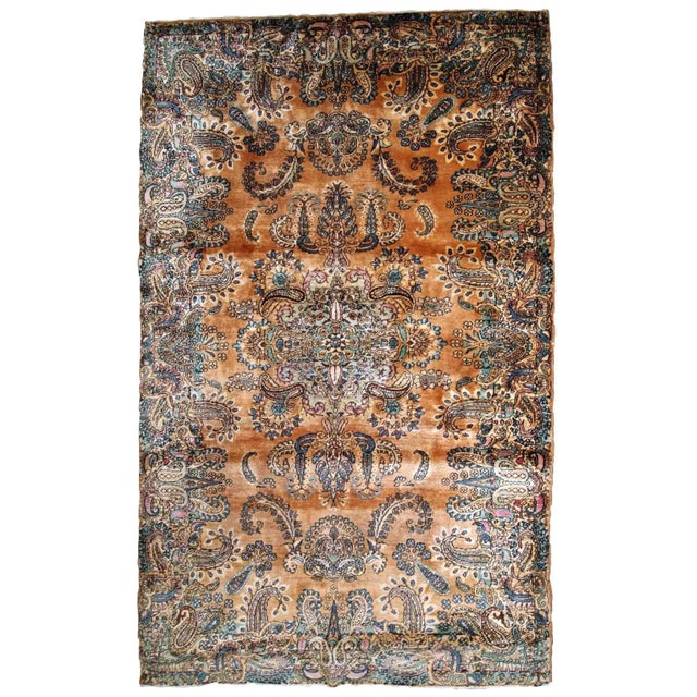 1920s Antique Handmade Persian Kerman Rug For Sale - Image 9 of 9