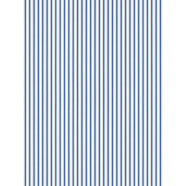 Sample - The House of Scalamandré Johnson Stripe Wallpaper, Cobalt For Sale