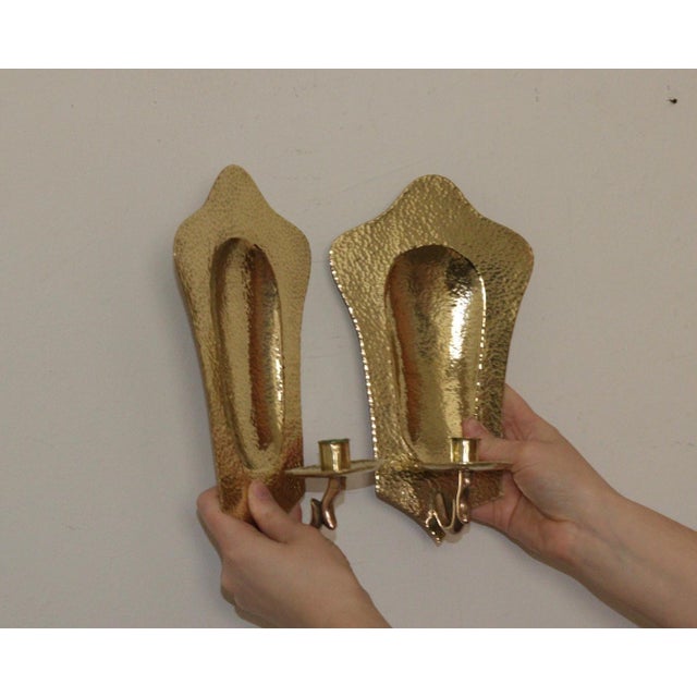 Mid-Century Swedish Brass Sconces, Set of 2 For Sale - Image 9 of 11