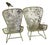 Pair of Crinoline Vintage Floral Lattice Peacock Chairs For Sale