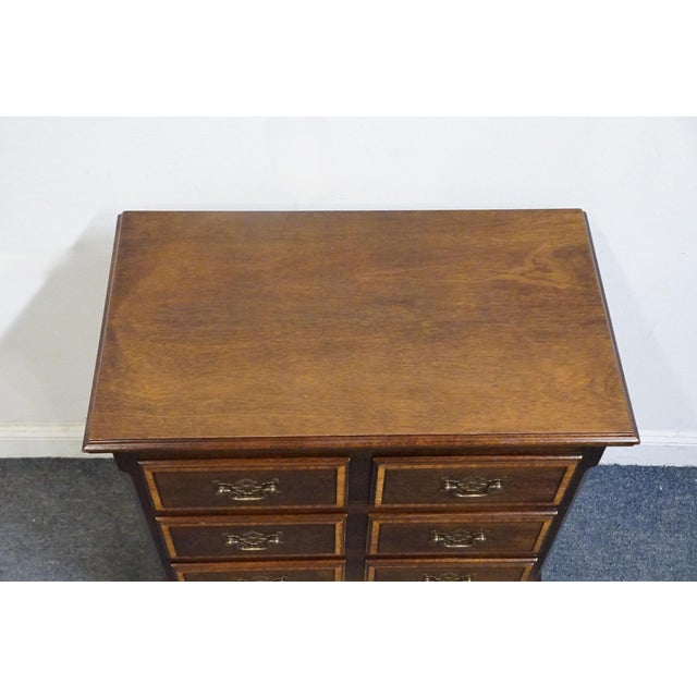 Brown High End Vintage Banded Mahogany Traditional Chippendale Style 30" Nightstand W. Jewelry Storage For Sale - Image 8 of 12