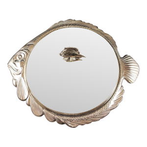 1950s Fb Rogers Glass Casserole Dish W/ Silver Plated Fish Shaped Holder & Lid