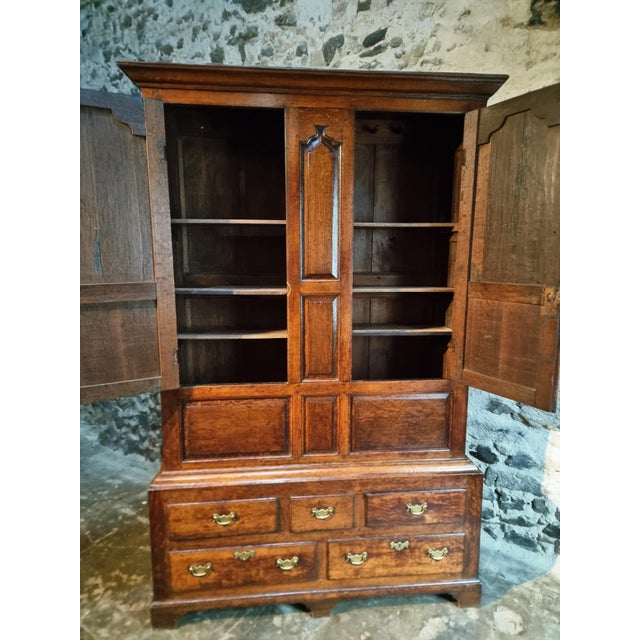Antique English Oak Cabinet with Drawers, 1800 For Sale - Image 3 of 18