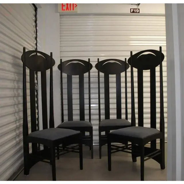 Late 20th Century Set of 8 Argyle Chairs by Charles Rennie Mackintosh for Atelier International For Sale - Image 9 of 12