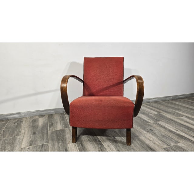 Textile Art Deco Lounge Chair by Jindrich Halabala For Sale - Image 7 of 9