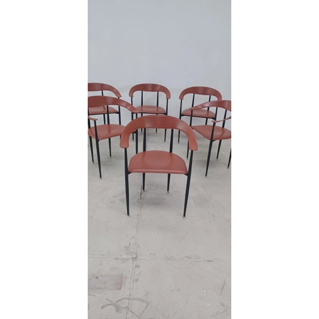 P40 Chairs by Giancarlo Vegni for Arper, 1987, Set of 6 For Sale - Image 9 of 11