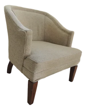 Mid-Century Modern Dunbar Style Barrel-Back Arm Club Chair